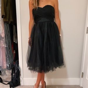 Donna Morgan Black Tulle Strapless Dress size 8